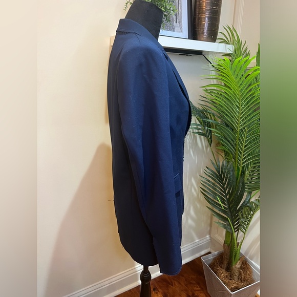FRAME Oversized Raw Edge Navy Blazer XS - Picture 10 of 15